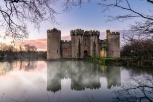 fortress surrounded by water